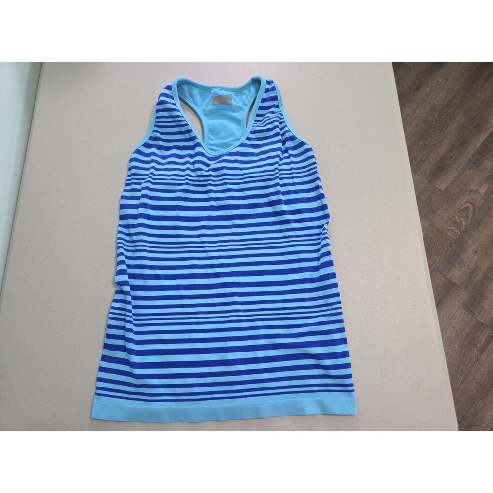 ATHLETA Seamless Striped Racerback Tank Stripe large blue